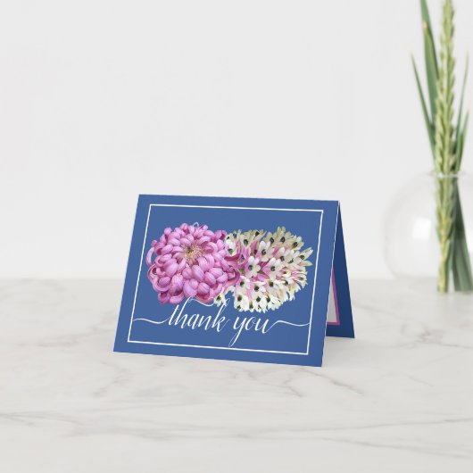 ピンクムーム&ホワイトオーランズフローラシックありがとう カード (正面)