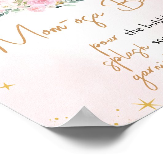 ピンクムーンとスターズベビーシャワーママママオサバー ポスター (角)