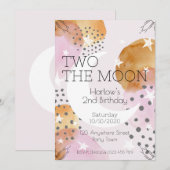 ピンクムーンと月の2人 招待状 (正面/裏面)