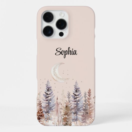 ピンクムーンのパープルツリー iPhoneケース (裏面)