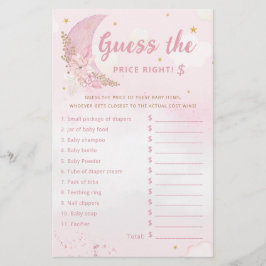 ピンクムーンは価格を推測する右ベビーシャワーゲーム