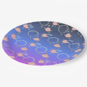 ピンクムーンアステロイド太陽銀河系誕生日 ペーパープレート (アングル)