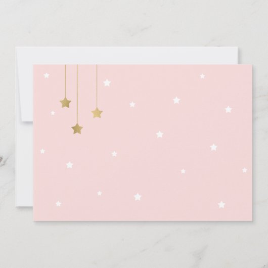 ピンクムーンアンドバックベビーシャワー招待状 招待状 (裏面)