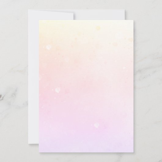 ピンクムーンスイートスリーピーベビーベアテーマ 招待状 (裏面)