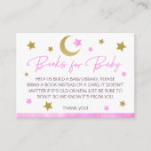 ピンクムーンスターズ赤ちゃんシャワーブックベビーカード エンクロージャーカード (正面)