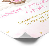 ピンクムーンテディベアキャンディ推測ゲームサイン ポスター (角)