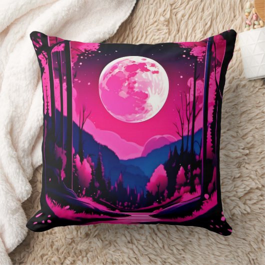 ピンクムーンファンタジー クッション (ブランケット)