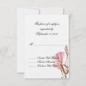 ピンクムーンフラワーRSVP招待状 出欠カード (裏面)