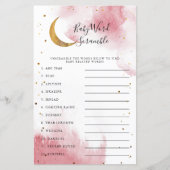 ピンクムーンベビーシャワーワードスクランブルゲーム (正面)