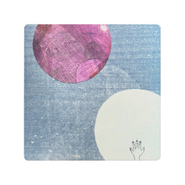 ピンクムーンメタルウォールアート メタルプリント