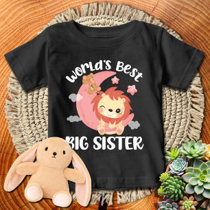 ピンクムーンレオンワールドベストお姉ちゃん WHTXT ベビーTシャツ