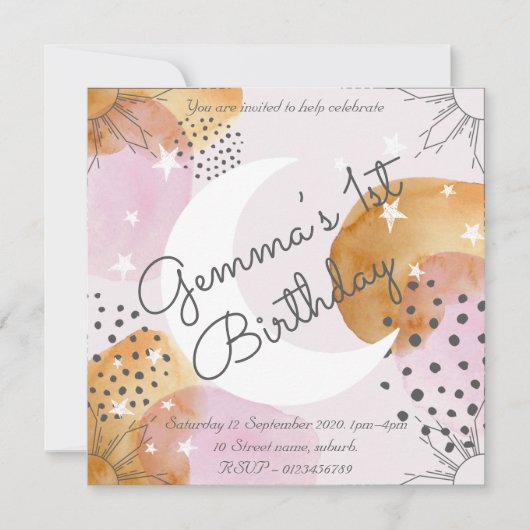 ピンクムーン招待状 招待状 (正面)