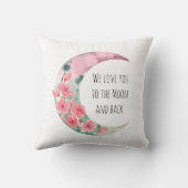 ピンクムーン春フラワーベビーガール子供部屋 クッション (裏面)
