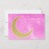ピンクムーン&スターズベビーシャワーサンキューカード サンキューカード (裏面)