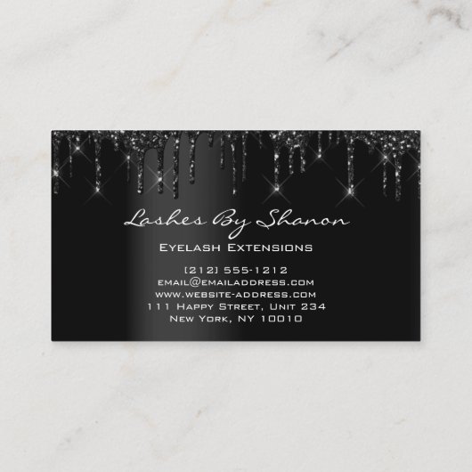 ピンクメイクアップアイドラッシュブラックドリッププロフェッショナル 名刺 (裏面)