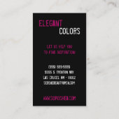 ピンクメイクアップアーティストパレットブラシ名刺 名刺 (裏面)