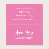 ピンクメイクアップアーティスト美しいヘアサロンカスタム2023 名刺 (外部フラット)