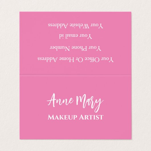 ピンクメイクアップアーティスト美しいヘアサロンカスタム2023 名刺 (外部フラット)
