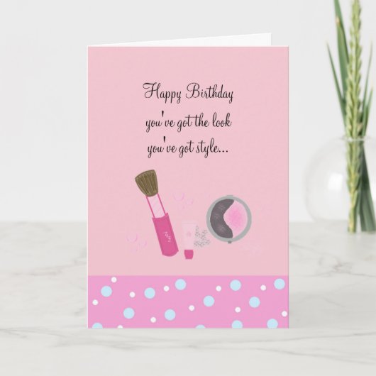 ピンクメイクアップスタイル カード (正面)