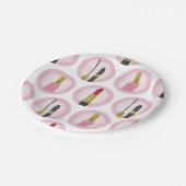 ピンクメイクアップ化粧品パターン化粧品 ペーパープレート (アングル)