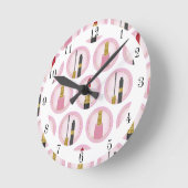 ピンクメイクアップ化粧品パターン化粧品 ラウンド壁時計 (傾斜)