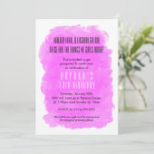 ピンクメイクアップ美しい誕生日パーティー 招待状 (スタンド正面)