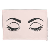 ピンクメイクレイズ&ブローズマイ美しいスリープ 枕カバー (正面)