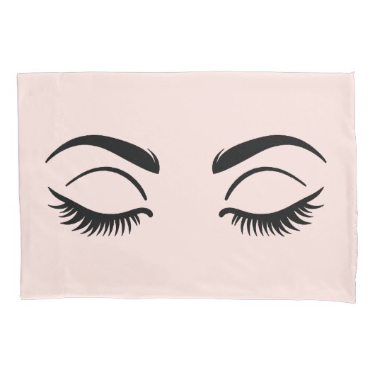 ピンクメイクレイズ&ブローズマイ美しいスリープ 枕カバー (正面)