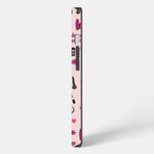 ピンクメイク柄フォンケース iPhoneケース (左側面)