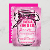 ピンクメイソンジャーブライダルシャワー招待状 招待状 (正面/裏面)