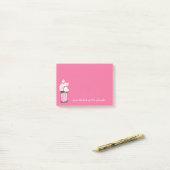 ピンクメイソンジャール白デイジーフローラ個人用設定ノート ポストイット (デスク上)