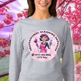 ピンクメイド清掃サービスユニフォーム Tシャツ