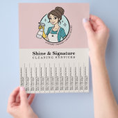 ピンクメイド清掃サービス はがしやすいフライヤー チラシ (手)