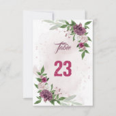 ピンクメイブ植物表番号カード 招待状 (正面)