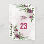 ピンクメイブ植物表番号カード 招待状 (正面/裏面)