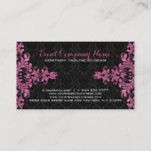 ピンクメエレガントートレースブラックダマスク 名刺 (裏面)