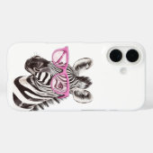 ピンクメガネiPhone / iPadケース付きゼブラ Case-Mate iPhoneケース (裏面 (横))