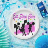 ピンクメガホンチアリーティングデザイン ペーパープレート (パーティー)