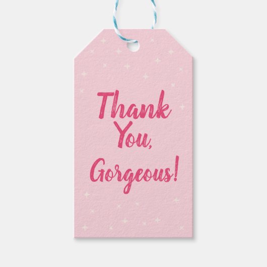 ピンクメガーリーークアップグラマー誕生日 ギフトタグ (正面)