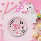 ピンクメガーリーークアップグラマー誕生日 ペーパープレート (パーティー)