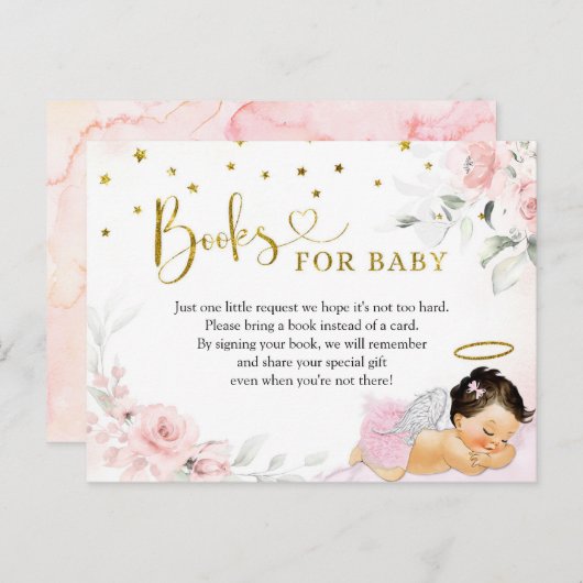 ピンクメキシコエンジェルベビー天国がベビーのために本を送った インビテーションポストカード (正面/裏面)