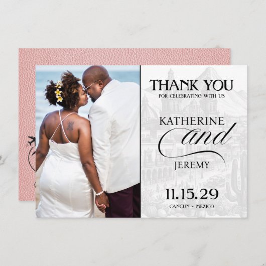 ピンクメキシコパスポート サンキューカード (正面/裏面)