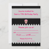 ピンクメキシコ砂糖スカル誕生日 招待状 (裏面)