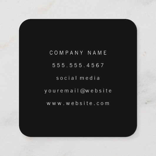 ピンクメタリックバラ金ゴールドブラシ |メイクアップアーティスト スクエア名刺 (裏面)