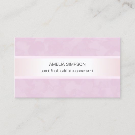 ピンクメタリックフェミニンプロフェッショナル会計士 名刺 (正面)