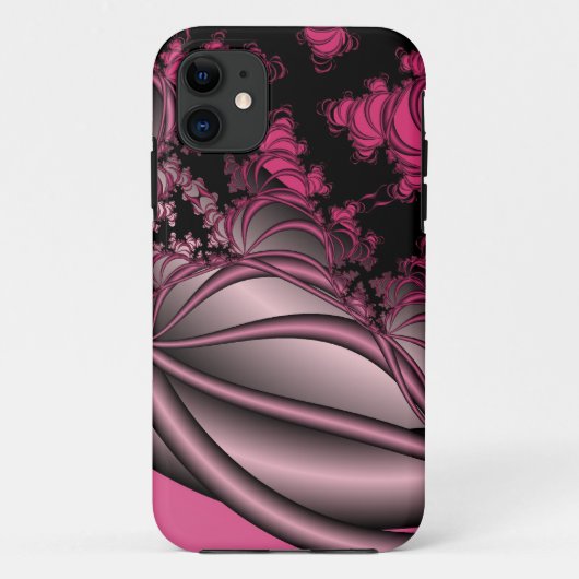 ピンクメタリックフラクタルアートケース Case-Mate iPhoneケース (裏面)