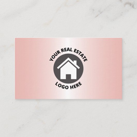 ピンクメタリック実在エステートビジネス 名刺 (裏面)