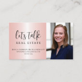 ピンクメタリック実在エステートビジネス 名刺 (正面)