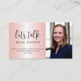 ピンクメタリック実在エステートビジネス 名刺
