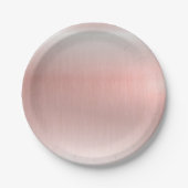 ピンクメタリック ウェディング ベイビー シャワー ペーパープレート (正面)